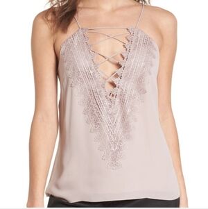 WAYF Poise Pace Up Cami Tank Lace Detail NEW